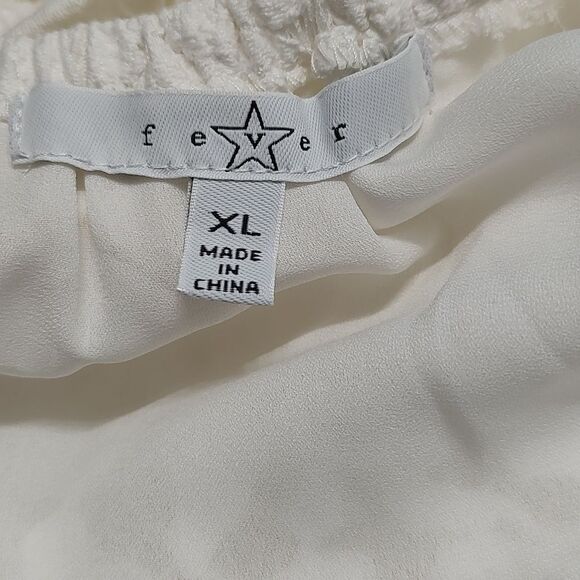 Fever ivory lace off the shoulder open bell sleeve dress wedding  Sz XL  NWOT - Picture 7 of 7